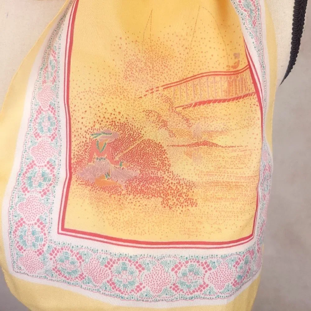 Vintage Yellow Red Blue Neck Scarf